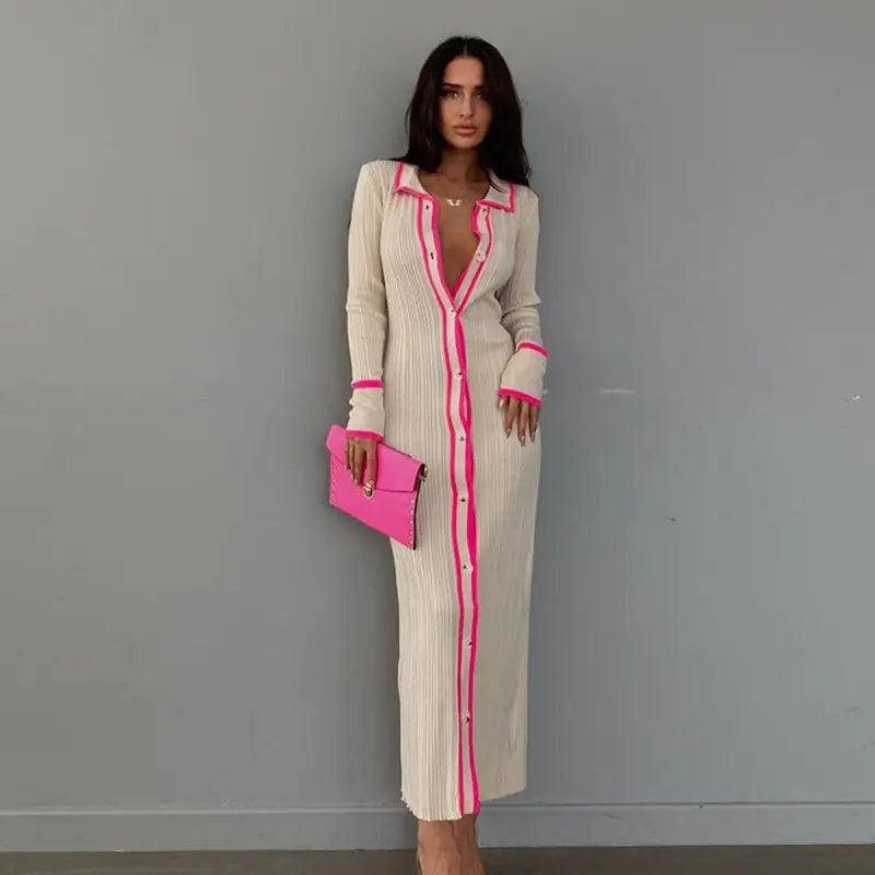 2025 Women's Long Sleeve Cardigan Beach Dress