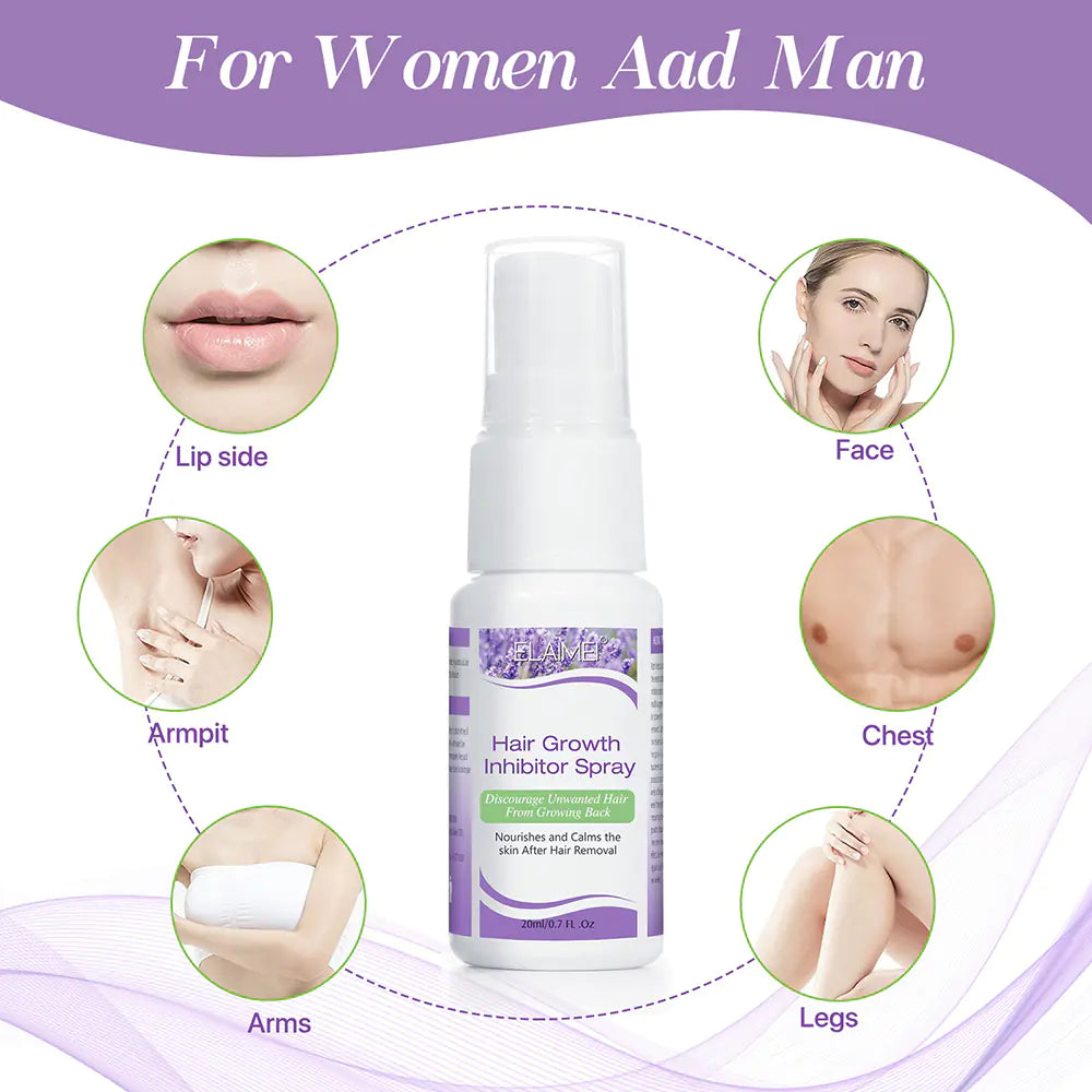 Painless Hair Growth Inhibitor Spray for Body and Face