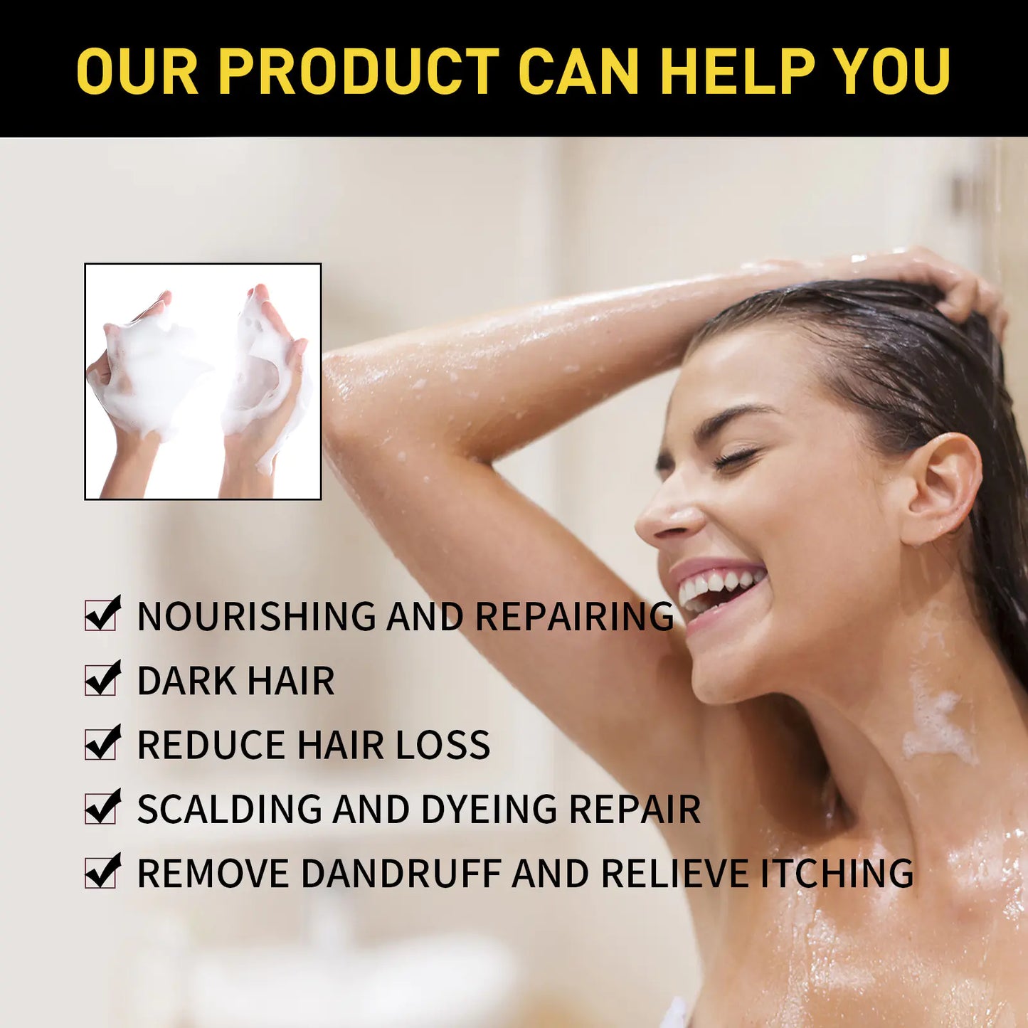 EELHOE Black Shampoo Essence for Nourishing Hair