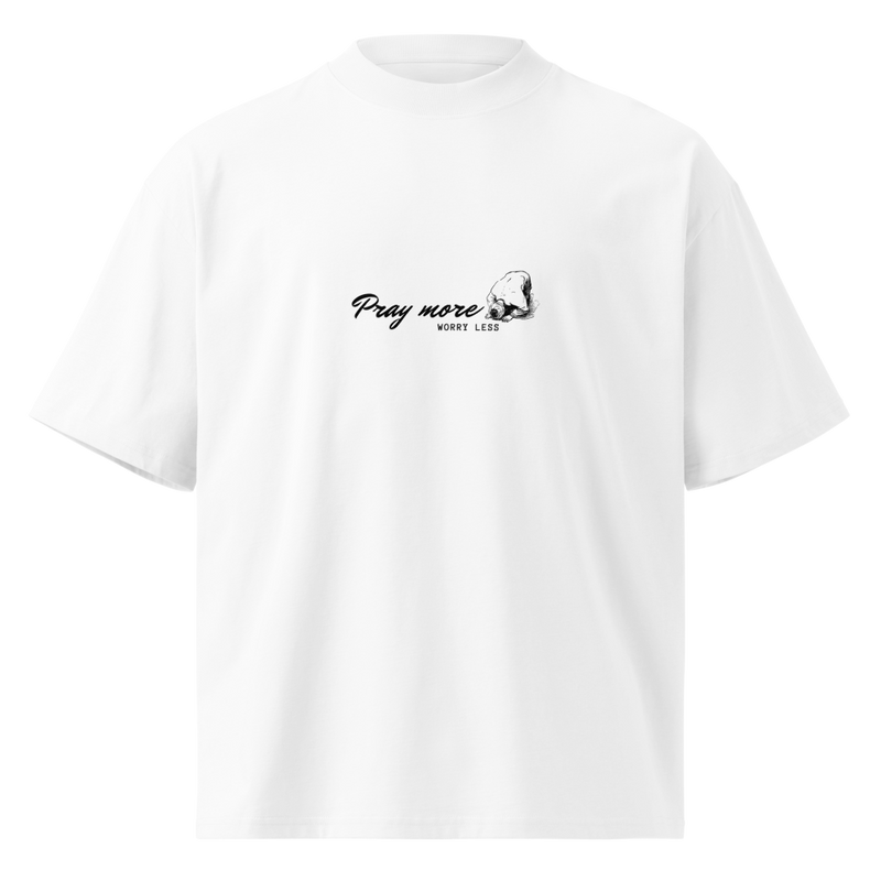 Pray More | Unisex Organic Over-sized High Neck T-Shirt