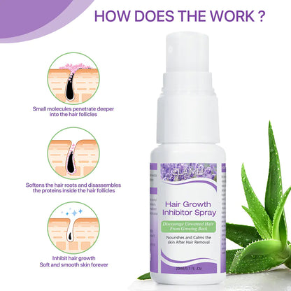 Painless Hair Growth Inhibitor Spray for Body and Face