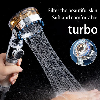 High Pressure Shower Head with Fan and Filter System