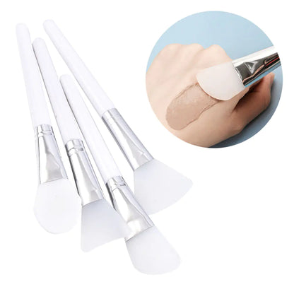 White Silicone Facial Mask Brush for Skin Care (1pc)