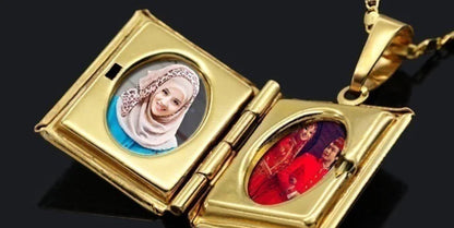 Muslim Necklace with Allah Totem in Pure Copper Frame Gold plated